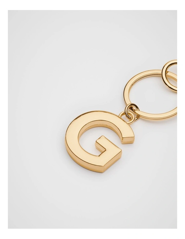 Initials G Keyring in Gold image 2