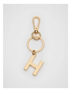 Initials H Keyring in Gold