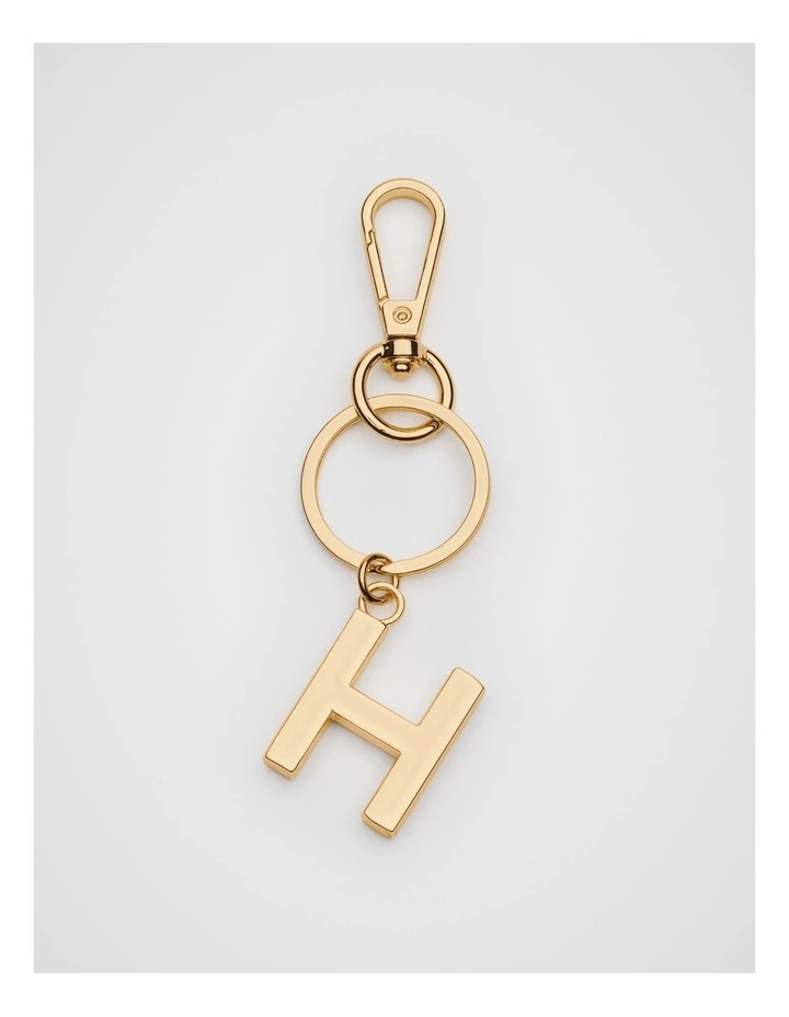 Initials H Keyring in Gold image 1