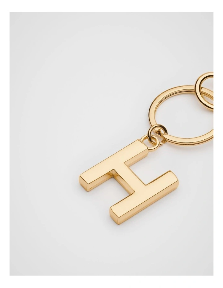 Initials H Keyring in Gold image 2
