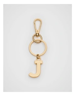Initials J Keyring in Gold