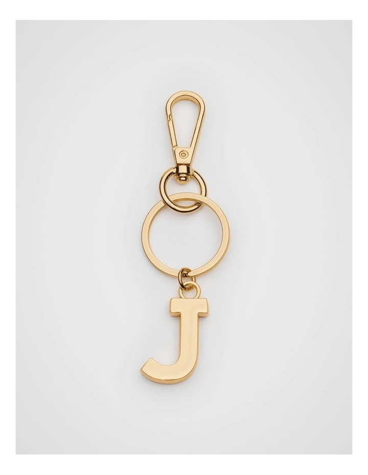 Initials J Keyring in Gold image 1
