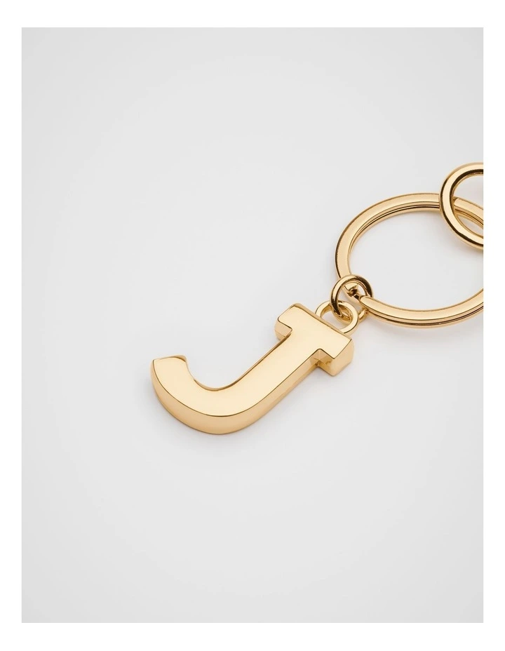 Initials J Keyring in Gold image 2