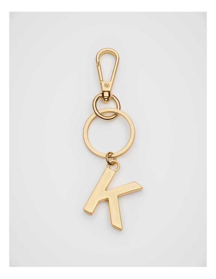 Initials K Keyring in Gold image 1