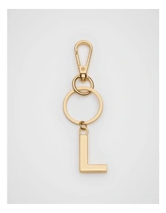 Initials L Keyring in Gold