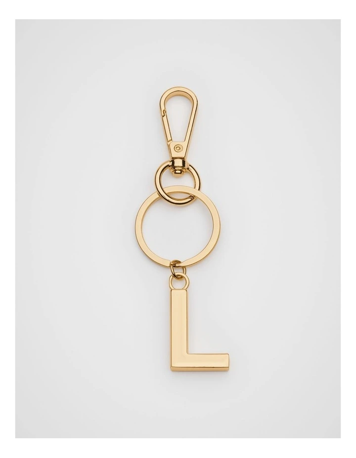 Initials L Keyring in Gold image 1