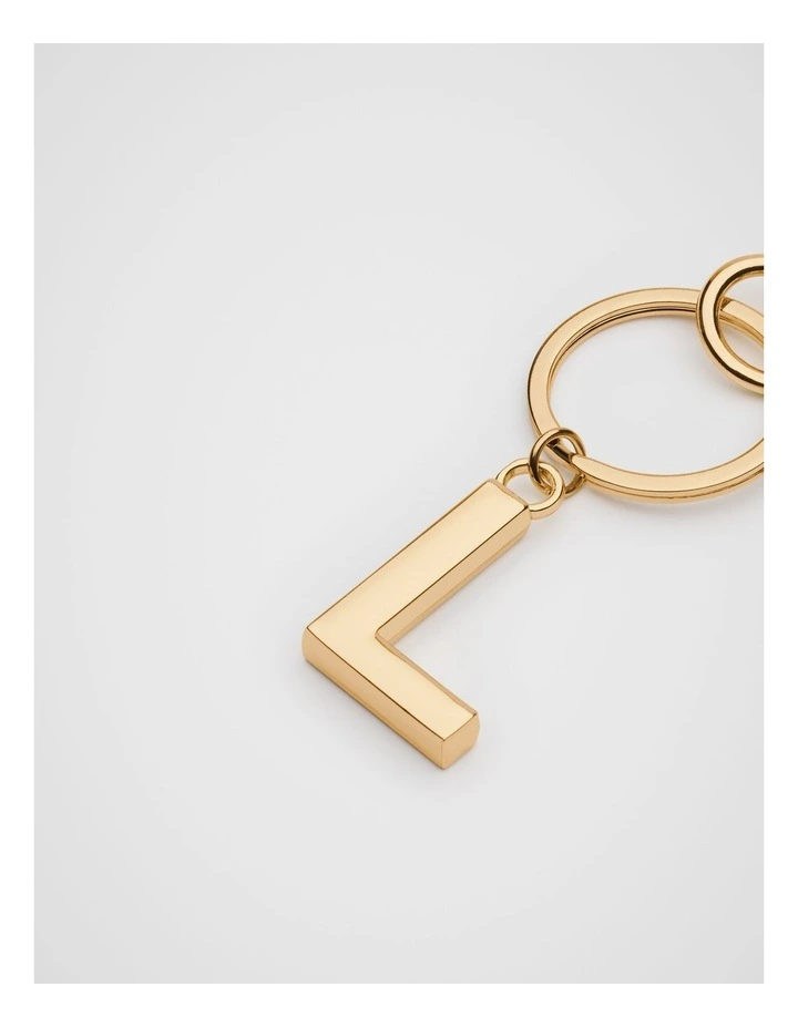 Initials L Keyring in Gold image 2