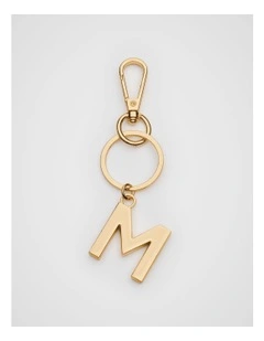 Initials M Keyring in Gold