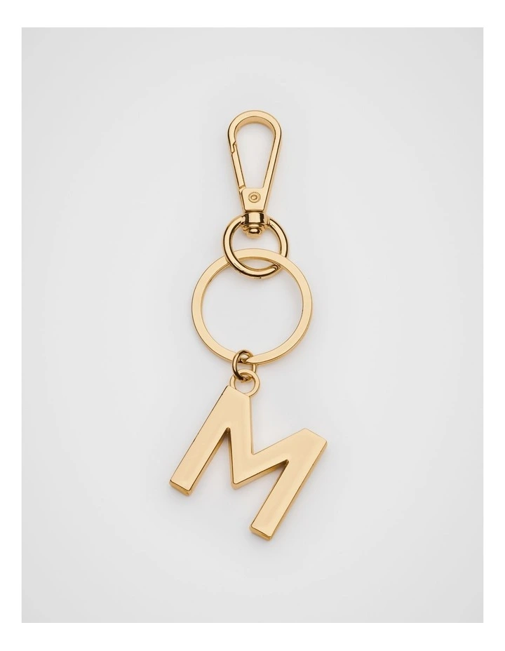 Initials M Keyring in Gold image 1