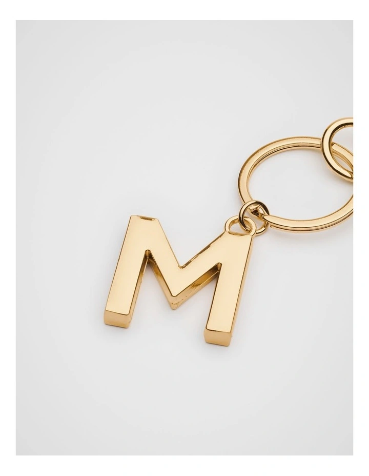Initials M Keyring in Gold image 2