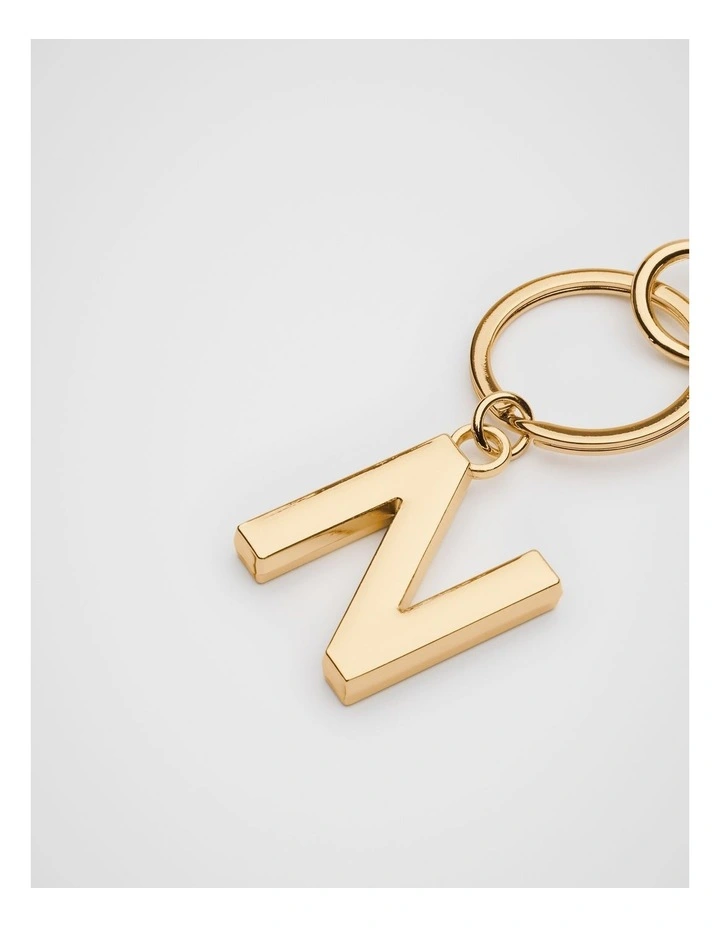 Initials N Keyring in Gold image 2
