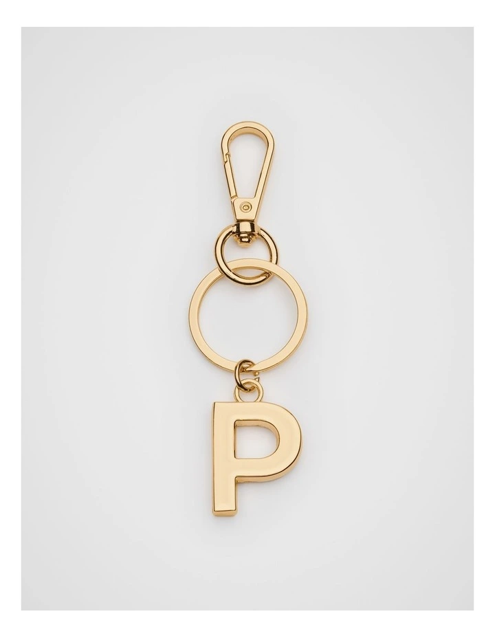 Initials P Keyring in Gold image 1