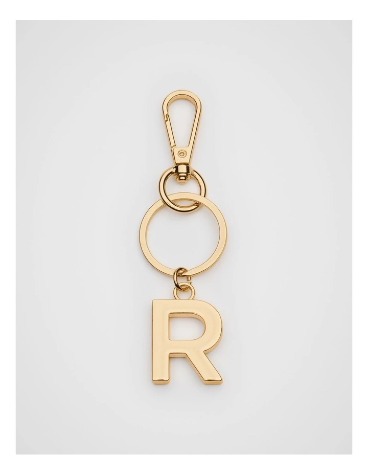 Initials R Keyring in Gold image 1