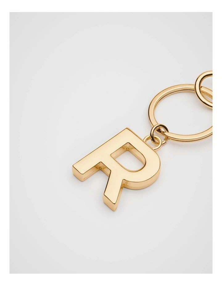 Initials R Keyring in Gold image 2