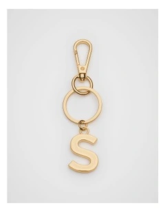 Initials S Keyring in Gold