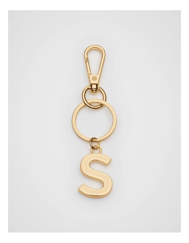 Initials S Keyring in Gold image 1