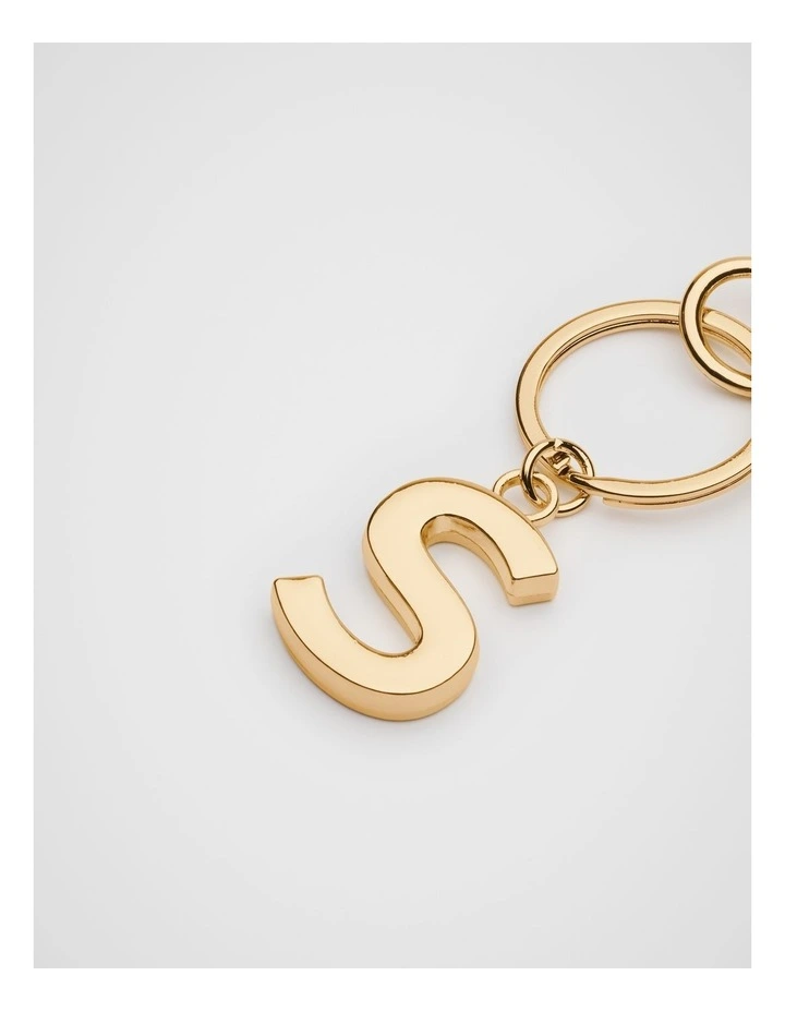 Initials S Keyring in Gold image 2