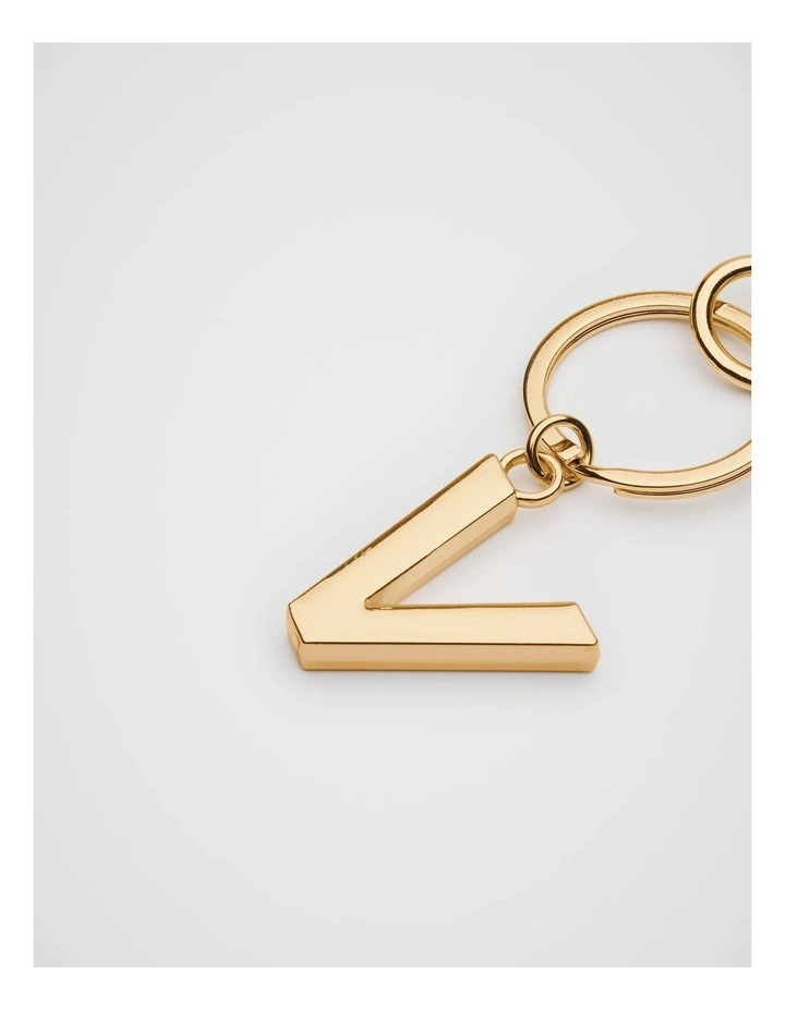 Initials V Keyring in Gold image 2