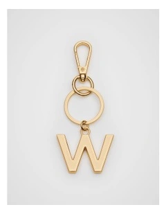 Initials W Keyring in Gold