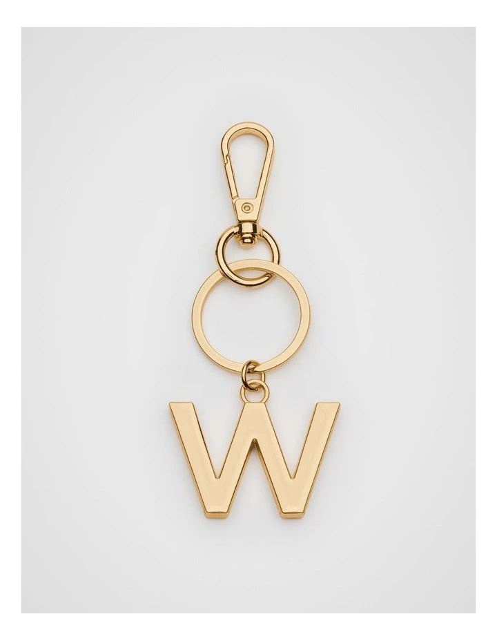 Initials W Keyring in Gold image 1