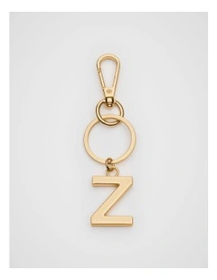 Initials Z Keyring in Gold