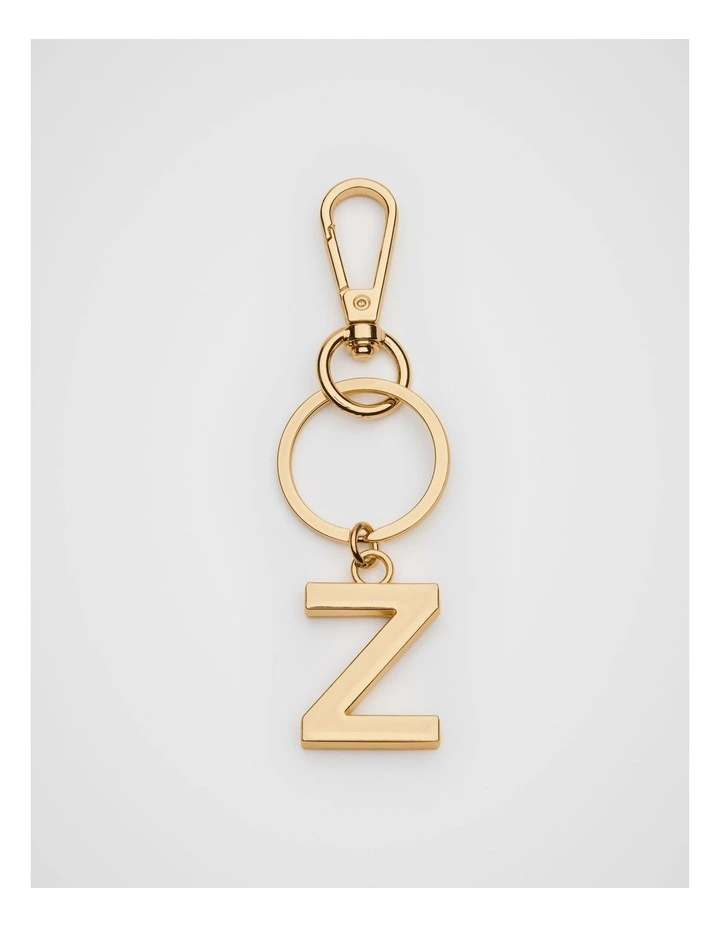 Initials Z Keyring in Gold image 1