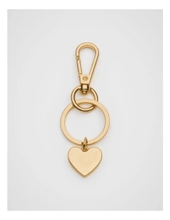 Initials Heart Keyring in Gold