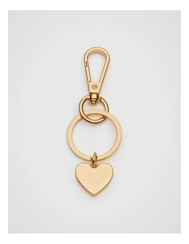 Initials Heart Keyring in Gold image 1
