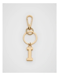 Initials I Keyring in Gold