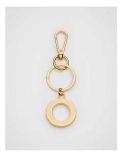 Initials O Keyring in Gold