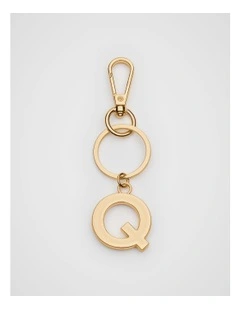 Initials Q Keyring in Gold