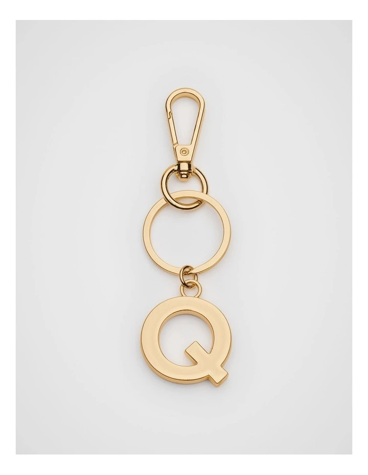 Initials Q Keyring in Gold image 1