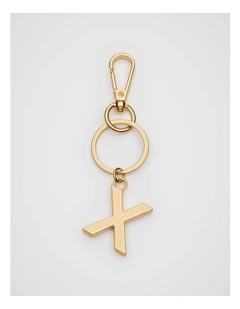 Initials X Keyring in Gold