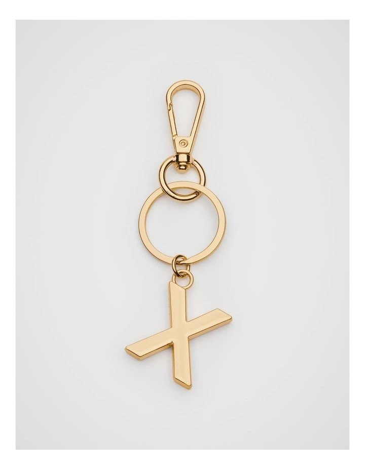 Initials X Keyring in Gold image 1