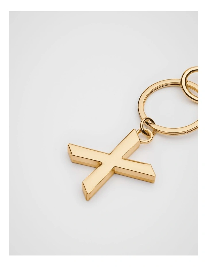 Initials X Keyring in Gold image 2