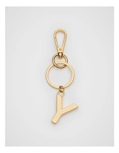 Initials Y Keyring in Gold