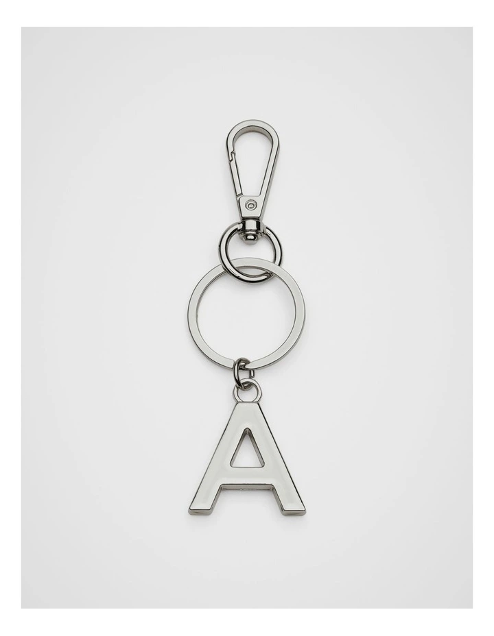 Initials A Keyring in Silver image 1