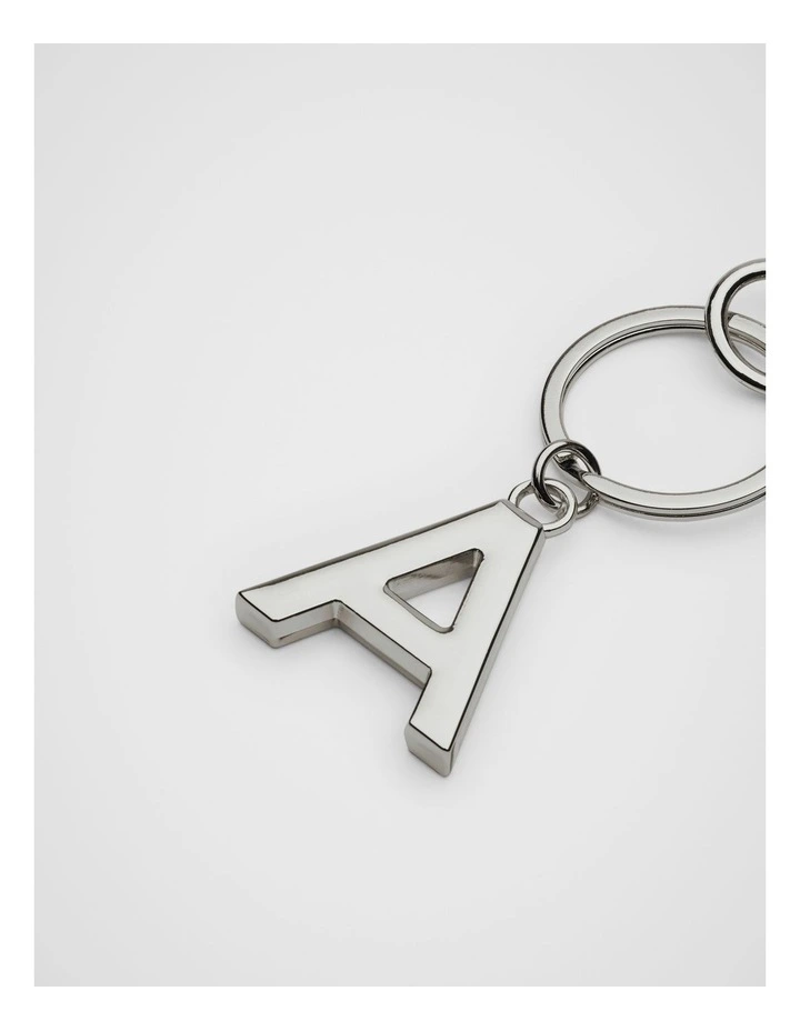 Initials A Keyring in Silver image 2