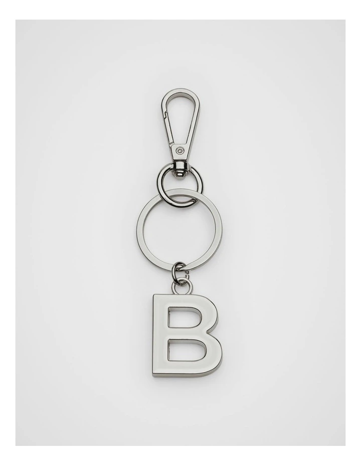 Initials B Keyring in Silver image 1