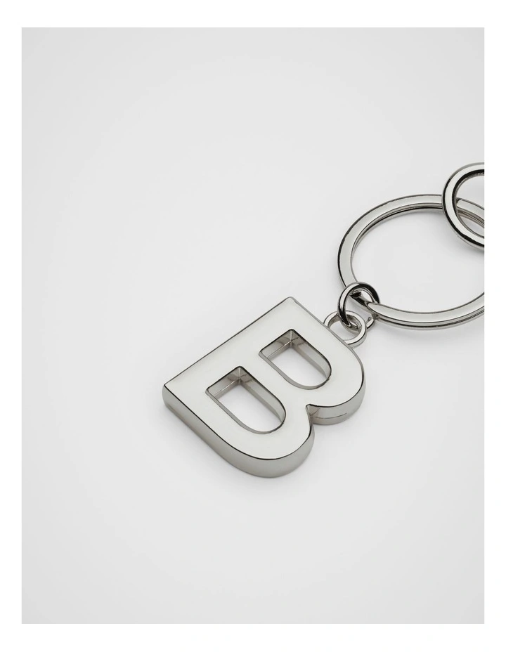 Initials B Keyring in Silver image 2