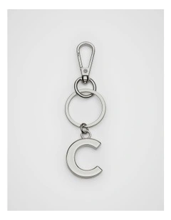 Initials C Keyring in Silver