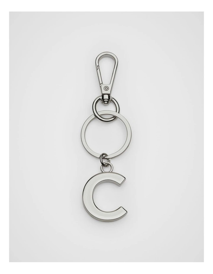 Initials C Keyring in Silver image 1