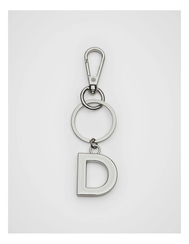 Initials D Keyring in Silver image 1