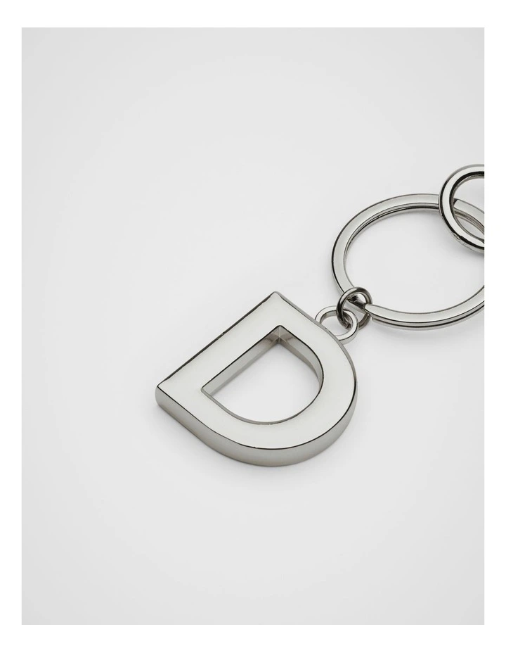 Initials D Keyring in Silver image 2