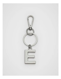 Initials E Keyring in Silver