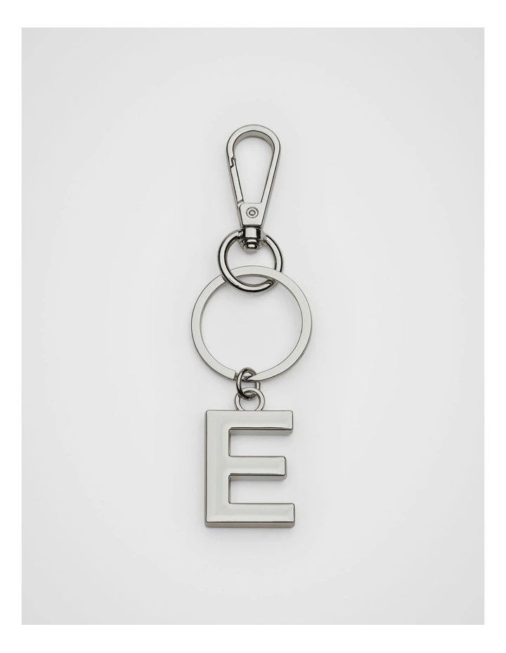 Initials E Keyring in Silver image 1