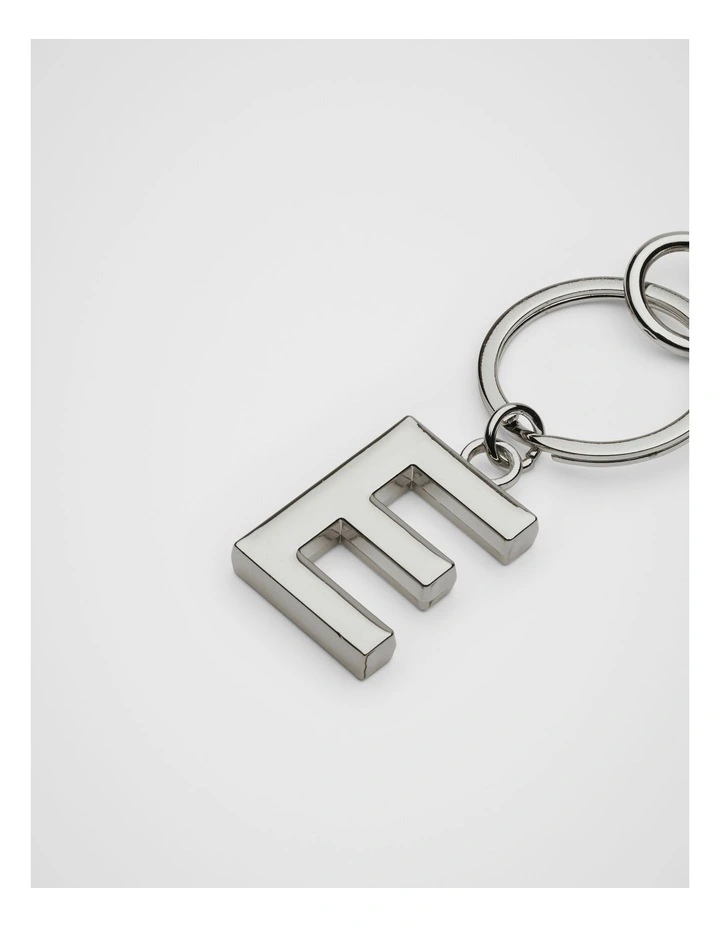 Initials E Keyring in Silver image 2