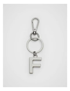 Initials F Keyring in Silver