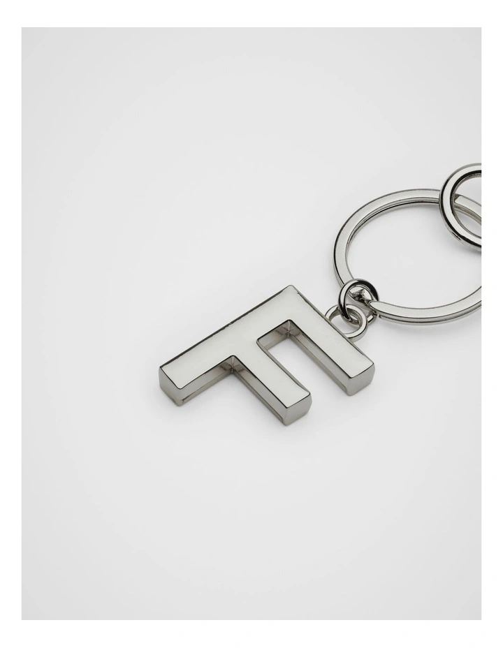 Initials F Keyring in Silver image 2