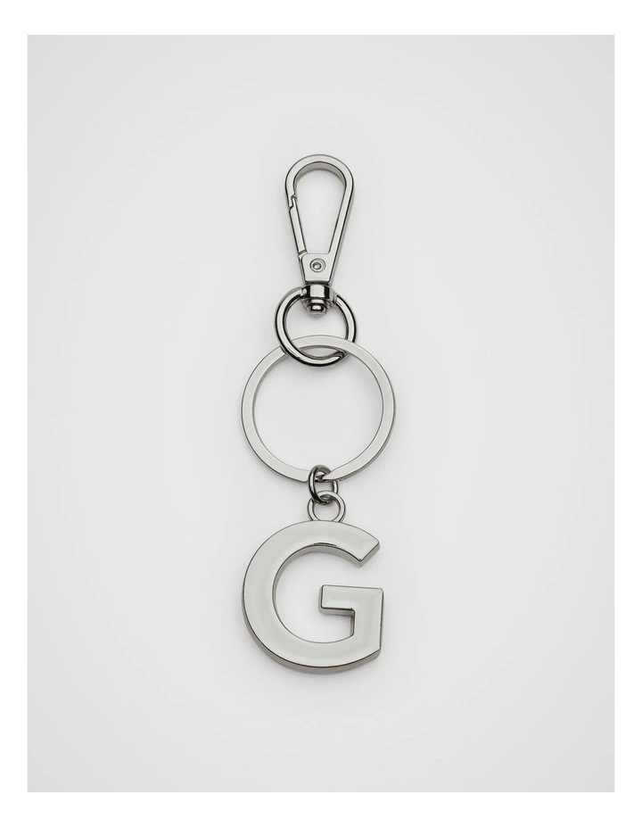 Initials G Keyring in Silver image 1
